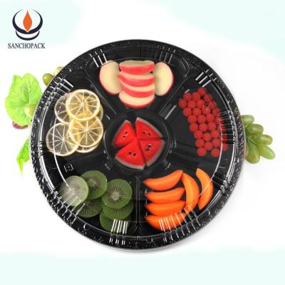 China Safe Cheap Disposable Plastic Fruit Blister Food Container Packaging Divided Tray for sale