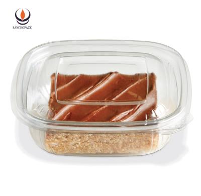 China Disposable Biodegradable Clear Plastic Container Pancakes Food Packaging for sale