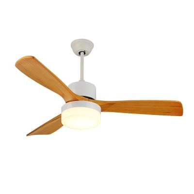 China Living Room 110v~240v Low Power Consumption Wooden Ceiling Fan Remote Control Outdoor Ceiling Fan Brown for sale