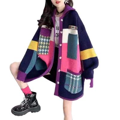 China 2022 Spring Style Anti-shrink Western Style Loose Korean Style Street Fried Coat Sweater Lazy Cardigan New for sale