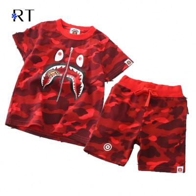 China 2021wholesale summer casual boy kids christmas high end casual clothes kids clothing children camouflage boys clothing sets for sale