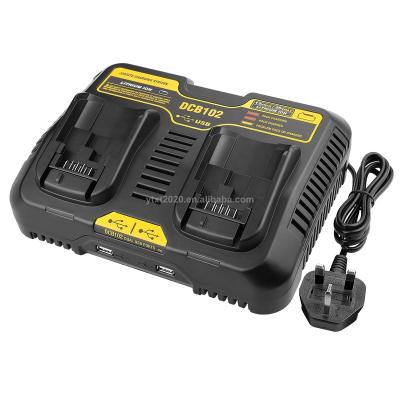 China 12V-20VMax Universal Home and Garden Li-ion Charger K03 Battery Charger for DEWALT DCB102 DCB204 lithium battery charger 2 packs for sale