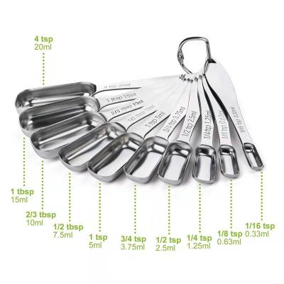 China Narrow set of 10 piece durable heavy duty stainless steel premium measuring cups for sale