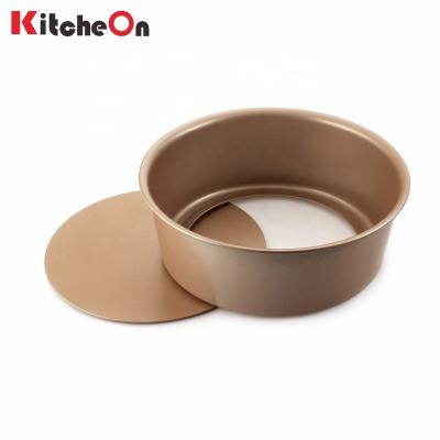 China Promotional 8 Inch Workable Round Nonstick Baking Cheese Cake Champagne Pan With Removable Bottom for sale