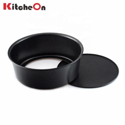 China Wholesale Viable 8 Inch Round Black Nonstick Cheesecake Baking Pan With Removable Bottom for sale