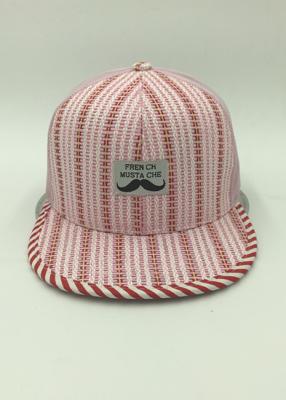 China Girls Stress Mesh Snapback Caps / Pink Snapback Hats Sports Casual Striped for sale