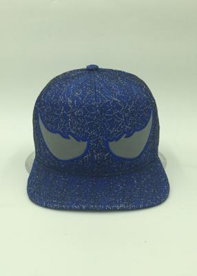 China Applique Embroidery Mesh Multi Colored Snapback Hats For Guys Bark Blue Black for sale