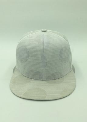 China Decoration White Mesh Snapback Caps Dot Pattern , Snapback Fitted Caps for sale