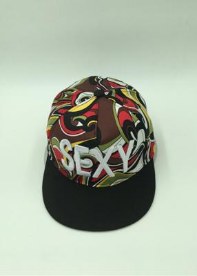 China Leather Baseball Floral Snapback Hats Adjustable Size Chinstrap Type for sale