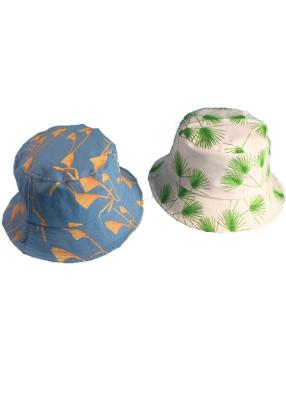 China Summer Multi Color Plain Bucket Hat Leaf Print / Sun Visor Hats For Women for sale