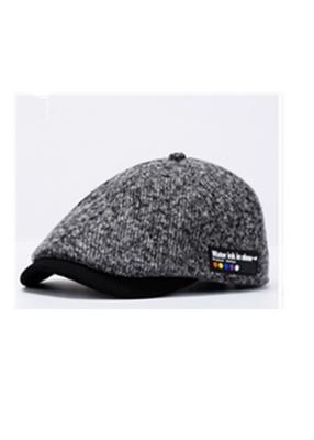 China Modern Herringbone Flat Cap Mens Summer Flat Caps Floral Black Embroidery for sale