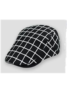 China Newsboy Geometric Plaid Flat Cap Mens Black Flat Cap For Autumn Spring for sale