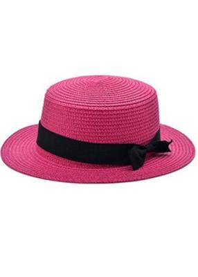 China Packable Wide Brimmed Womens Summer Hats Uv Protection With Flat Top for sale