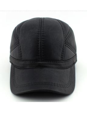 China Leather Personalized Baseball Hats With Ear Cover , Mens Winter Caps for sale