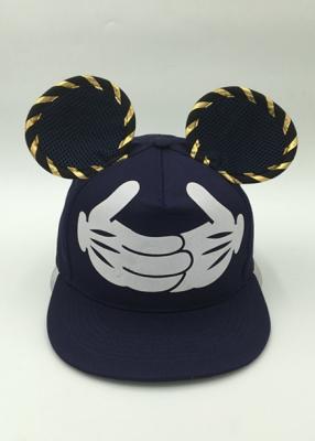 China Fashion Mickey Ears Custom Hip Hop Snapback Hats Black Mesh Free Size for sale