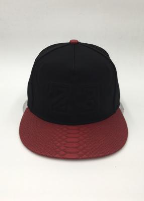 China Sports Snapback Baseball hat Emboss Snakeskin Pure color Ox horn Maple leaf for sale