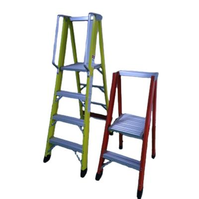 China Insulation ladders household 3 step frp folding small step ladders with work platform for sale