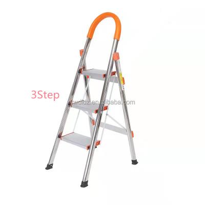 China Folding Ladders Household Ladder Fishbone Ladder Stainless Steel Aluminum 3step Ladder for sale