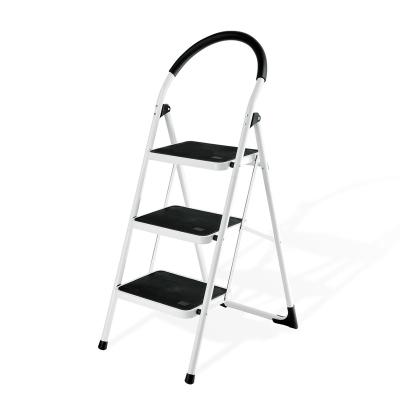 China Folding Ladders Portable 3 Steps Steel Step Ladder With Railing Saddles Stairs for sale