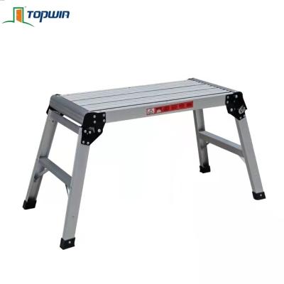 China Folding Ladders Two Step Aluminum Work Platform Portable Folding Ladder for sale