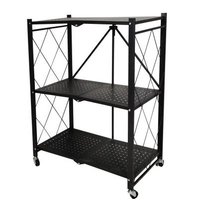 China Corrosion Protection Wheeled Shelves Wheeled Moveable Display Shelf with Mesh Wire Frame Basket Mental Shelves with Wheels Product Metal New Angle Ce for sale