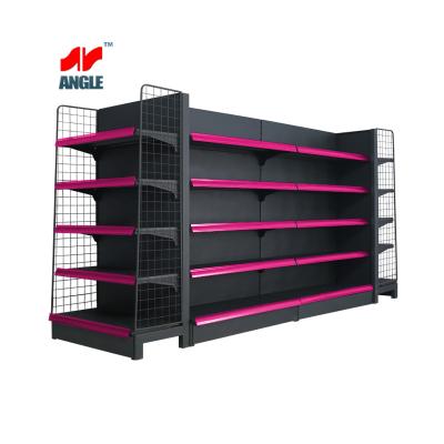 China Single/Dobule-sided High quality double-sided shelves Metal shelves Supermarket display shelves Store snack racks for sale