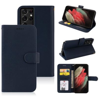 China Anti-drop Leather Case for Samsung S21 S20 plus S21 Fe Note20 Ultra A03s M32 with Magnetic Luxury Folio Flip Wallet Kickstand Cover for sale