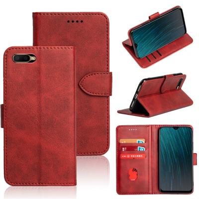 China Anti-drop PU Case For OPPO AX5S Without Fingerprint Version, Magnet Credit Card Leather Wallet Flip Mobile Phone Cover for sale