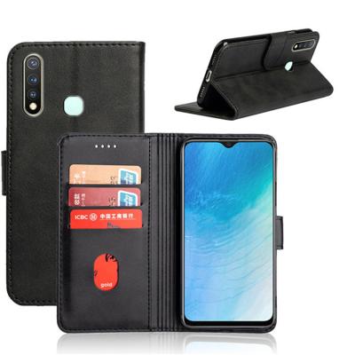 China Simple Design TPU+PU Leather Phone Case with 3 Credit Card Slots for Vivo V19 for sale