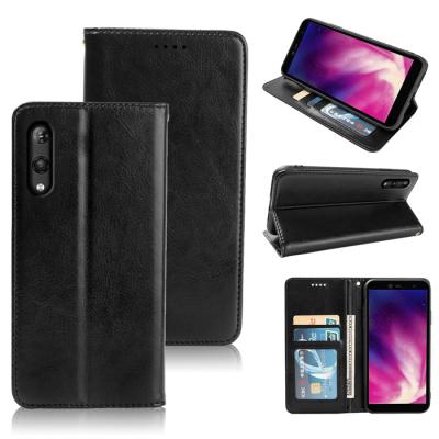 China Wallet Strong Magnetic Card Pattern Anti-fall Crazy Horse Leather Book Case For Rakuten Hand, For Rakuten Big S Flip Cover for sale