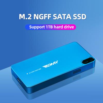 China Zomy Portable SSD 1tb M.2 NGFF SSD to Gen2 SATA Adapter Dirves 10Gbps USB 3.1 External Solid State Enclosure Type-C Hd Externo for sale