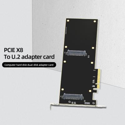 China PCIE3.0 X8 GEN3 Design PCIE Riser Nvme 2.5 SSD U.2 SATA-Express Adapter Card SF-8639 gen3 32Gbps Interface Hard Drive Array Card PCIe X8 3.0 at dual for sale