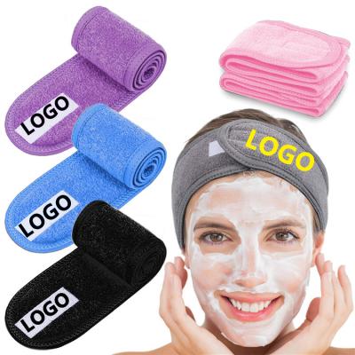 China 2021 Eco-Friendly Stretch Terry Cloth Towel Soft Cotton Washable Hair Accessories Face Wash Makeup Spa Custom Headband for sale