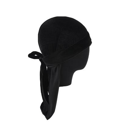 China Custom Made Velvet Durags Skin Friendly Men Low MOQ Logo Designer Graphic Private Label for sale