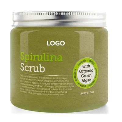 China Natural Exfoliator Private Label Skin Refresh Spirulina Body Scrub for sale