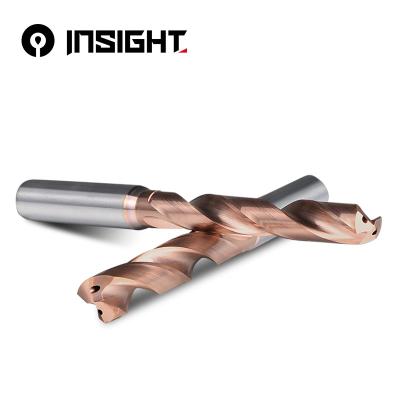 China High Efficiency Tungsten Carbide Coolant Tungsten Carbide Drill 5XD 2 Flute Machine CNC Drill Micro Cold Twist Drill Bits Internal Tools for sale