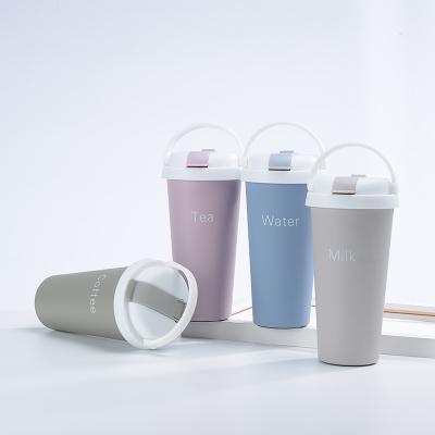 China Sustainable Travel Coffee Mug Vacuum Cup Stainless Steel Reusable Support Tumbler Coffee Insulated Simple European Coffee Cup 50 500ml 253g for sale