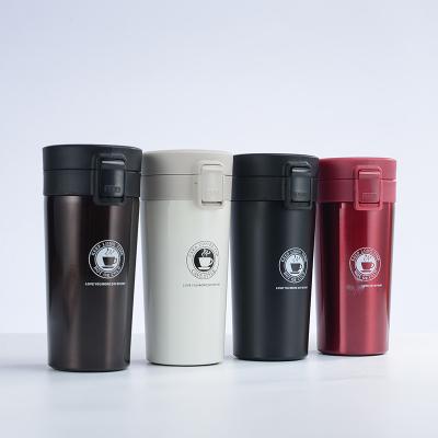 China Sustainable Wholesale Vacuum Insulated Stainless Steel Bounce Lid Insulated Coffee Mug for sale