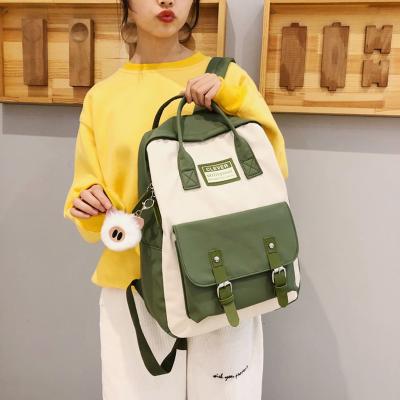 China High capacity anti-theft candy patchwork teenagers girls patchwork backpack nylon waterproof school bags for women for sale