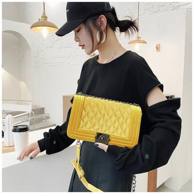 China Wholesale Fashion Woman Handbags PVC Rainbow Shoulder Cross - Body Bags Colorful Jelly Candy Purse for sale