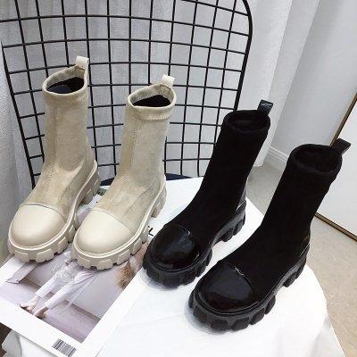 China Daily Sale Fashion Winter 3-5cm Anti-skid Heel Warm Snow Boots Medium High Boots Women Girls for sale