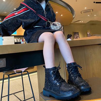 China Fall New Children's Martin Boots Fall New Children's rhinestone boots slip winter boots girls lightweight anti princess soft sole short soft top for sale