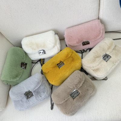 China 2020 Fashion Convenient Trend Faux Fur Handbag Hot Shoulder Bag Cross - Body Purse For Women Girls for sale