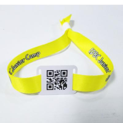 China Access Control System Qr Code Printing Fabric NFC Wristbands NTAG215 For Mobile Payment for sale