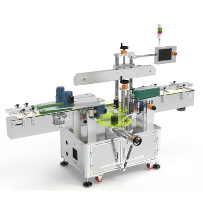 China Beverage Three Sides One Square Bottle Labeling Machine One Label Multi Sides Surface Label Applicator for sale