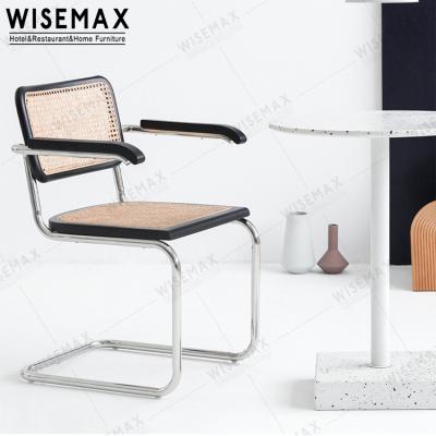 China WISEMAX FURNITURE Design Dining Room Furniture Single Metal Base Ash Wood Chair Wood Frame Dining Chair for sale