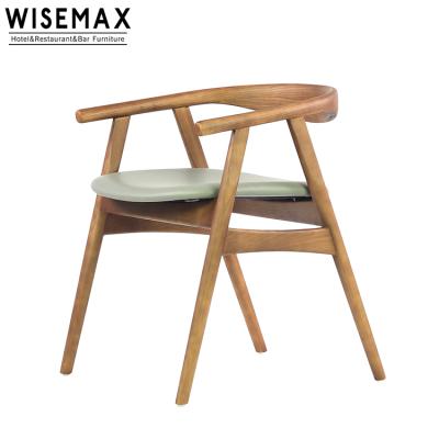 China WISEMAX Nordic Modern FURNITURE Living Room Wooden Writing Chair Elegant Curved Backrest Dining Chair for sale