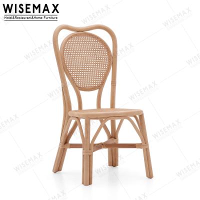 China WISEMAX MEUBLES Nordic Modern Style French Cane Wooden Dining Chairs With High Backrest Hotel Restaurant Chair for sale