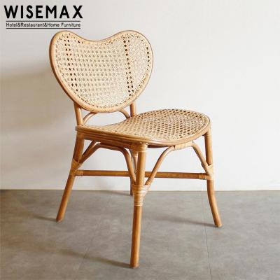 China Nordic WISEMAX FURNITURE High Quality Canteen Dining Unique Design Rattan Furniture Wicker Backrest Dining Chair for sale