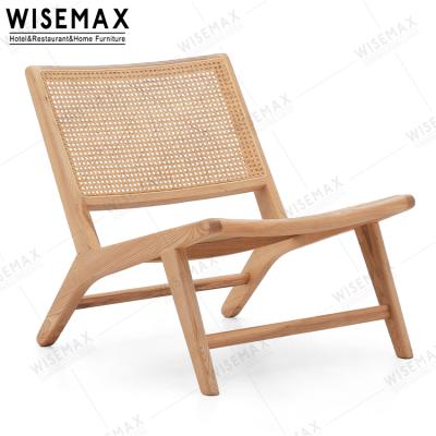 China WISEMAX FURNITURE modern wholesale furniture wood for living room wooden legs four design hemp rope leisure lounge chair for sale